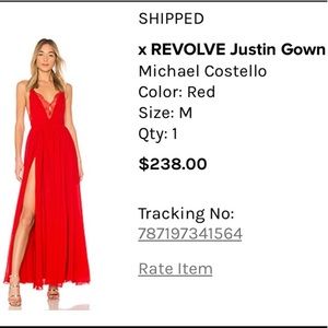 REVOLVE Michael Costello Red Slit Dress